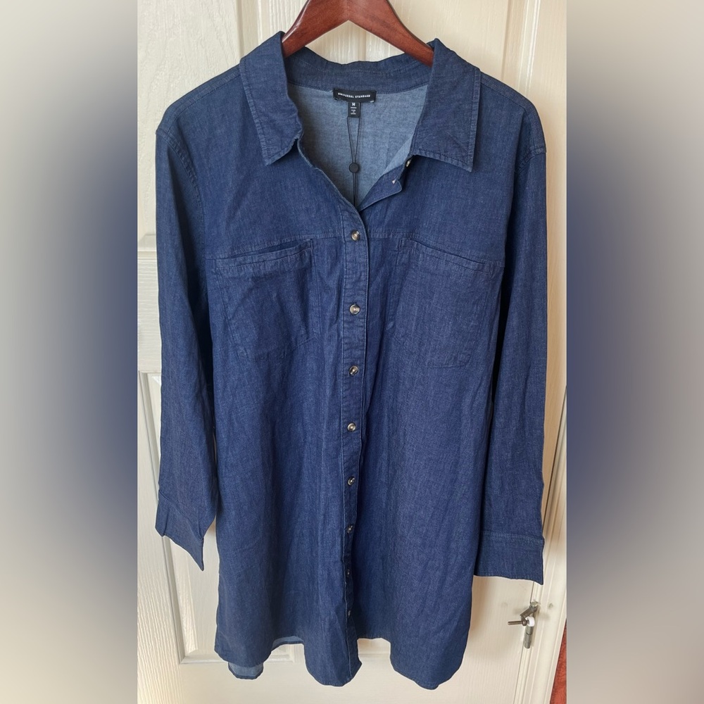Universal Standard Workwear Denim Tunic. NWT, Dark Indigo - Medium (18-20)
